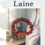 RealStone Orange Agate 10mm Bracelet Pixiu for Money