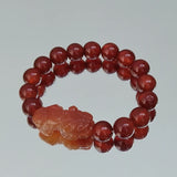 RealStone Orange Agate 10mm Bracelet Pixiu for Money