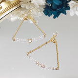 Rose Quartz 3mm Natural Stone 14K Filled Bracelet Bohe Jewelry