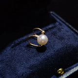 Round Pearl 14K Filled Ear Clip Real Freshwater Pearl Earrings