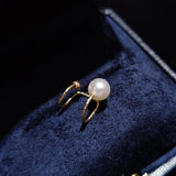 Round Pearl 14K Filled Ear Clip Real Freshwater Pearl Earrings