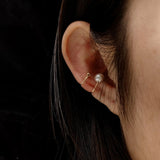 Round Pearl 14K Filled Ear Clip Real Freshwater Pearl Earrings