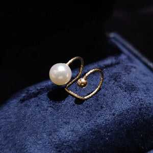 Round Pearl 14K Filled Ear Clip Real Freshwater Pearl Earrings