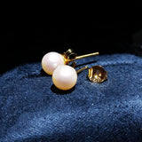 Freshwater Pearl 925 Silver Stud Earrings Classic Jewelry Women