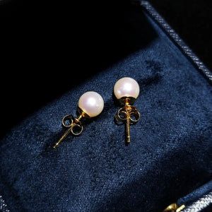 Freshwater Pearl 925 Silver Stud Earrings Classic Jewelry Women