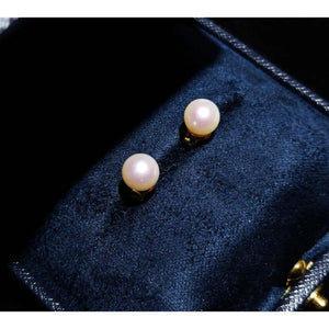 Freshwater Pearl 925 Silver Stud Earrings Classic Jewelry Women