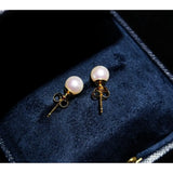Freshwater Pearl 925 Silver Stud Earrings Classic Jewelry Women