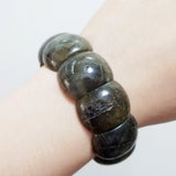 Labradorite Stretch Bracelet for Women - Statement Stone Jewelry Gift
