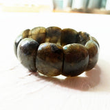 Labradorite Stretch Bracelet for Women - Statement Stone Jewelry Gift