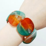Peacock Agates Statement Bracelet for Women