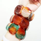 Peacock Agates Statement Bracelet for Women
