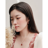 Strawberry Quartz Teardrop Choker Necklace 14K Filled