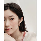 Strawberry Quartz Teardrop Stud Earrings for Daily Wear