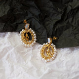 Freshwater Pearl 925 Silver Stud Earrings Vintage Women Jewelry