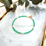 Colorful Semi-precious Stone Bracelet with Pearl