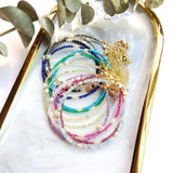 Colorful Semi-precious Stone Bracelet with Pearl