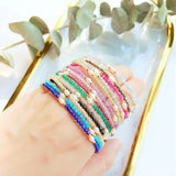 Colorful Semi-precious Stone Bracelet with Pearl