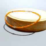 Tiny Orange Zircon 925 Sterling Silver Bracelet For Women Children