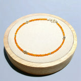 Tiny Orange Zircon 925 Sterling Silver Bracelet For Women Children