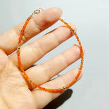 Tiny Orange Zircon 925 Sterling Silver Bracelet For Women Children