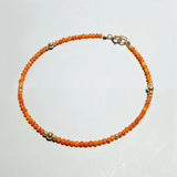Tiny Orange Zircon 925 Sterling Silver Bracelet For Women Children
