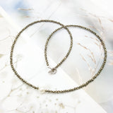 Tiny Pyrtie Freshwater Pearl Necklace 925 Silver Plated