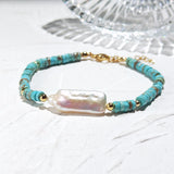 Turquoise Baroque Pearl Adjustable Bohemia Bracelet