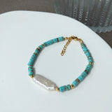 Turquoise Baroque Pearl Adjustable Bohemia Bracelet