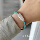 Turquoise Baroque Pearl Adjustable Bohemia Bracelet