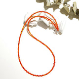 Real Carnelian Beads Choker Necklace 925 Sterling Silver Jewelry