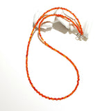 Real Carnelian Beads Choker Necklace 925 Sterling Silver Jewelry
