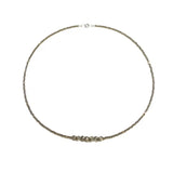 Real Pyrite Beads 925 Silver Choker Necklace