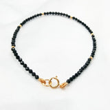 Spinel Faceted Bead & Sterling Silver Bracelet 7-8''