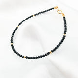 Spinel Faceted Bead & Sterling Silver Bracelet 7-8''