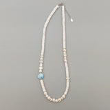 Howlite Larimar Baroque Pearl Necklace 925 Sterling Silver