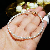 Freshwater Pearl Bracelet Natural Rice Shape Beads 925 Sterling Silver Clasp