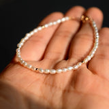 Freshwater Pearl Bracelet Natural Rice Shape Beads 925 Sterling Silver Clasp