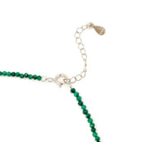 Green Malachite Pearl Daisy Pendant 925 Sterling Silver Choker Necklace