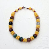 Yellow Green Necklace Coral Agate Women Necklace Jewelry
