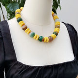 Yellow Green Necklace Coral Agate Women Necklace Jewelry