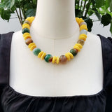 Yellow Green Necklace Coral Agate Women Necklace Jewelry