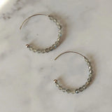 925 Sterling Silver Hoop Earring Turquoise Labradorite Larimar for Women
