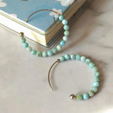 925 Sterling Silver Hoop Earring Turquoise Labradorite Larimar for Women