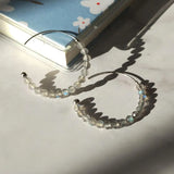 925 Sterling Silver Hoop Earring Turquoise Labradorite Larimar for Women
