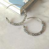 925 Sterling Silver Hoop Earring Turquoise Labradorite Larimar for Women