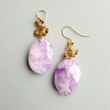 Lavender Amethyst Natural Stone 925 Sterling Silver Drop Earrings
