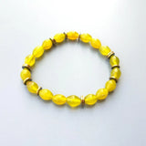 Lemon Jade Hematite Bracelet 7x10mm Oval Beads