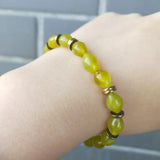 Lemon Jade Hematite Bracelet 7x10mm Oval Beads