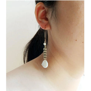 Baroque Pearl S925 Sterling Silver Ear line Earrings For Women