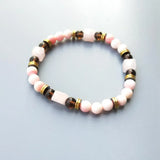 Pink Conch Shell Smoky Quartzs Rose Quartzs Hematite Bracelet